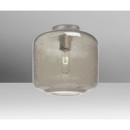 Besa Lighting Niles 10 Ceiling, Smoke Bubble, Satin Nickel, 1x60W Incandescent NILES10SMC-SN